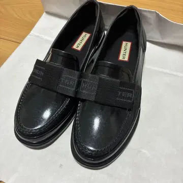 HUNTER 블랙 슬립온 슈즈 UK5