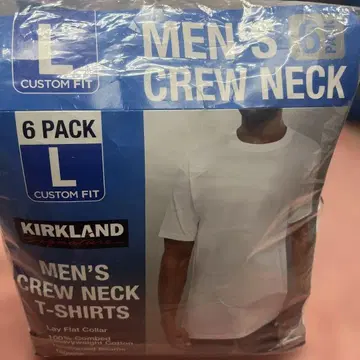 Kirkland 남성용 크루넥 티셔츠 L 6팩