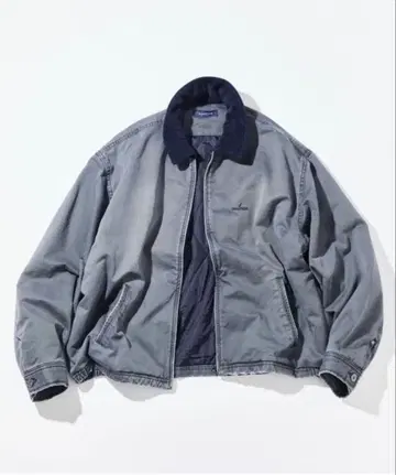 NAUTICA 충전솜 가먼트 다이 크러쉬드 치노 지퍼 블루종