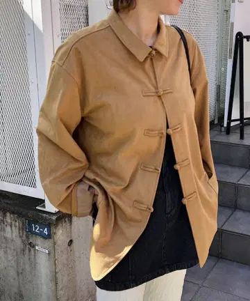 Whimsic 비건 스웨이드 가죽 차이나 자켓