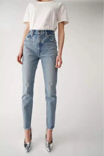 하이웨스트 스키니 데님 라이트 블루 MOUSSY 22인치