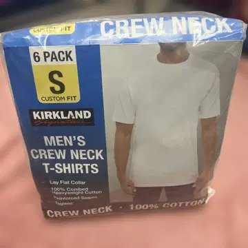 KIRKLAND 남성용 크루넥 T셔츠 6팩 S