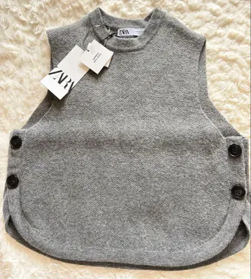 [ 미사용 새상품 ] ZARA 그레이 니트 베스트 M 사이즈