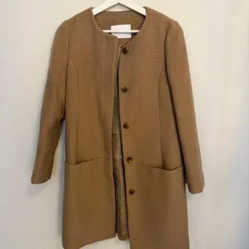 UNITED ARROWS 베이지 롱 코트 노카라 코트