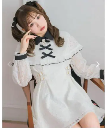 ROJITA 레이스 케이프 원피스 화이트