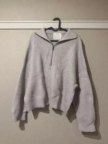moussy 하프 지퍼 니트 한국 화이트 베이지 그레이 겨울 의류