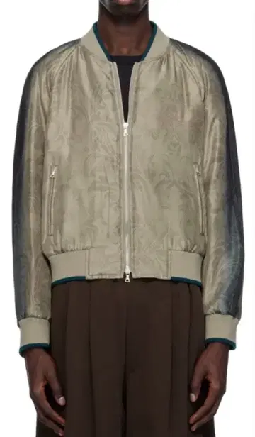 DRIES VAN NOTTEN 실크 새틴 충전솜 봄버 자켓