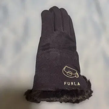 FURLA 네이비 퍼 장갑
