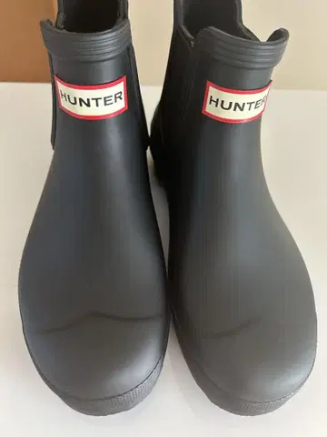 HUNTER 블랙 레인 슈즈