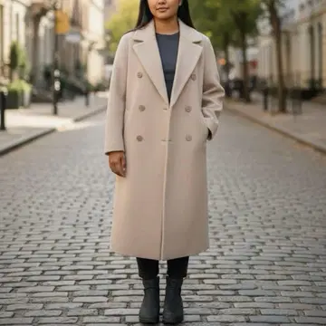 [새상품급] MIXXO 미크소 롱 코트 화이트 베이지 겨울 코트 고급