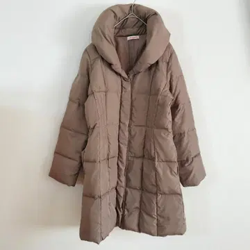 mew's 롱 다운 코트 M 사이즈, 포근한 옷깃, 따뜻한 베이지