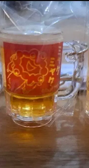 미사용 새상품 오사카 간사이 만박 미야쿠미야쿠 맥주 머그잔 키링 1개