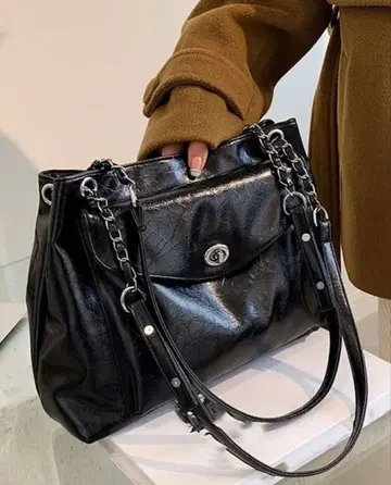 SHEIN 숄더백 블랙 가죽