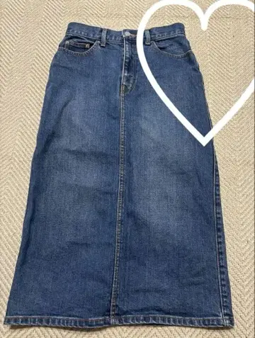 데님 블루 타이트 스커트 백 포켓 부착