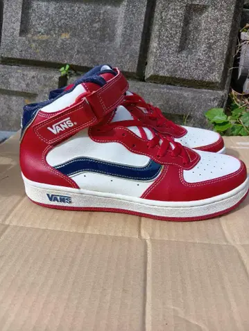 VANS 하이컷 스니커즈 레드/화이트/네이비