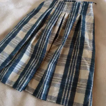 O'NEILL 체크 무늬 플레어 스커트 CB10 울 85%