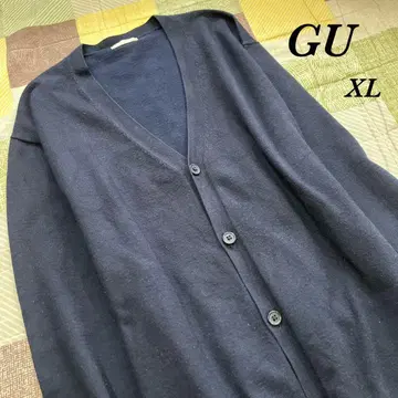 [ GU ] 지유 지유 파인 게이지 V넥 가디건 네이비 남성용