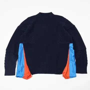 새상품급 sacai 사카이 울 니트 나일론 도킹 NAVY 3