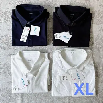 미사용 택 포함 유니클로 남성용 에어리즘 피케 셔츠 4장 XL