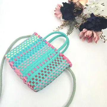 컬러풀 바스켓백 숄더백 포인트 컬러