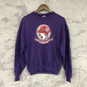 90s JERZEES 퍼플 프린트 맨투맨 빈티지