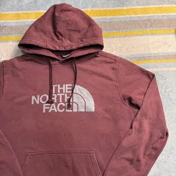 THE NORTH FACE 버건디 후드티 THE S 가슴 로고