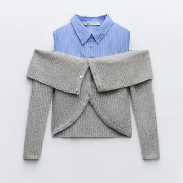 ZARA 대비 컷 아웃 니트 스웨터 M