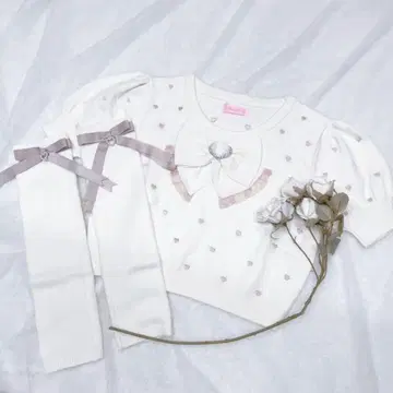 MA*RS Princess Melody 암워머 포함 하트 자수 니트