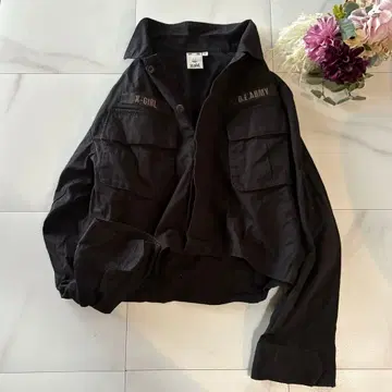 X-GIRL 코튼 밀리터리 자켓 블랙 2 사이즈