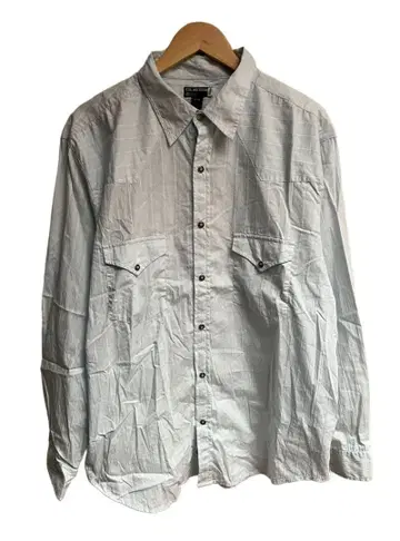 90s 빈티지 GUESS 셔츠 스트라이프 패턴 XL 스카이블루
