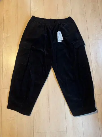미사용 MUJI LABO 코듀로이 카고 와이드 팬츠 블랙 XL
