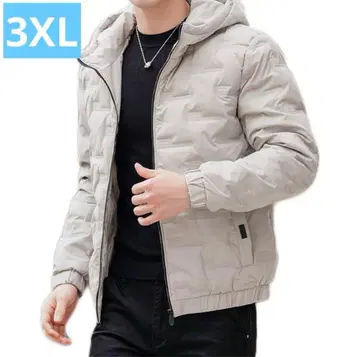 겨울 상품 대특가 후드 부착 퀼팅 자켓 남성용 3XL 베이지
