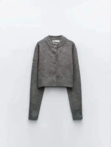 자라 그레이 크롭 가디건 긴팔