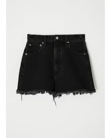 moussy 하이웨스트 데님 숏팬츠 블랙