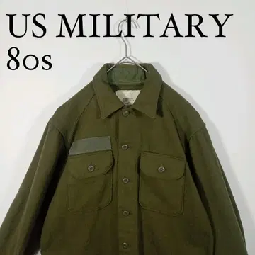 미군 80년대 올리브 그린 울 셔츠 자켓 M