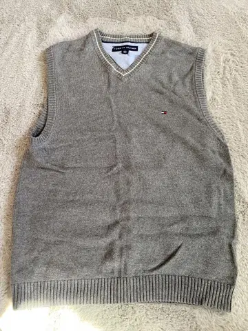 TOMMY HILFIGER 그레이 V넥 스웨터 S/P