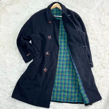 Hugo Boss 휴고보스 블랙 더플 코트 체크 울 XL 이상