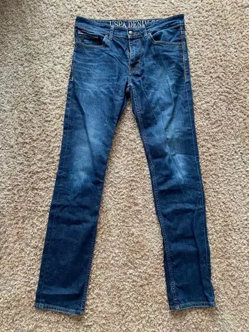 U.S. POLO ASSN. 슬림 테이퍼트 데님 W32 L33
