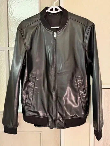 ZARA 부드러운 가죽 느낌 블루종 점퍼 블랙 풀 집업