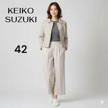 [ 미사용급 ] KEIKO SUZUKI 베이지 루즈 와이드 팬츠 42