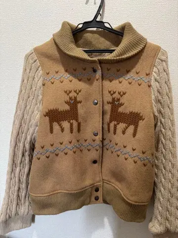 니트 스카잔 사슴 자켓 구제 의류 Y2K.
