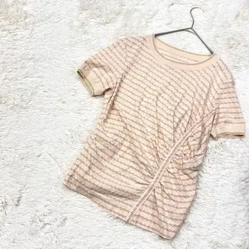 캐릭터 오스 반팔 티셔츠 상의 면 혼방 개더 일본제  S