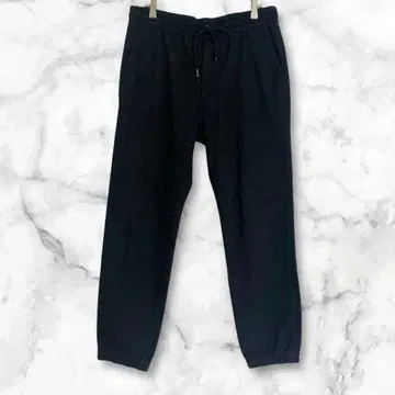 빔즈하트 블랙 조거 팬츠 M 드로우 스트링 울 혼방 무지