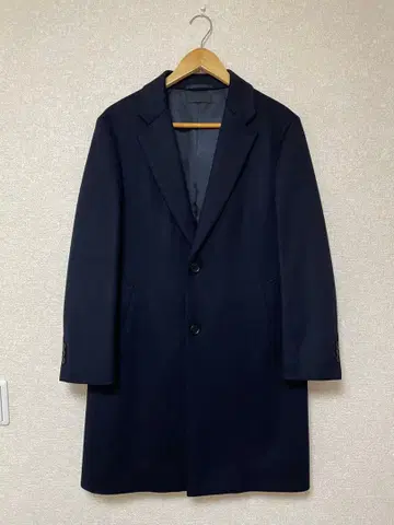 울 캐시미어 체스터 코트 네이비 UNIQLO