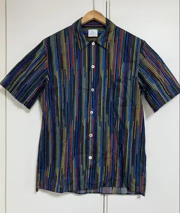 PS Paul Smith 폴스미스의 멀티 컬러 반팔 스트라이프 셔츠