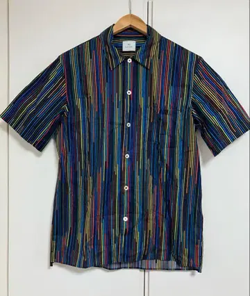 PS Paul Smith 폴스미스의 멀티 컬러 반팔 스트라이프 셔츠