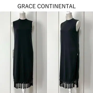 GRACE CONTINENTAL 프린지 슬릿 원피스