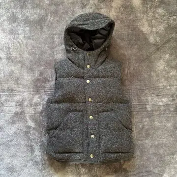 새상품급 해리스 트위드 x 저널 스탠다드 다운 베스트 헤링본 후드