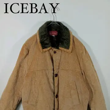 ICEBAY 베이지 코듀로이 미들 기장 코트 일본제 XL 보아 안감