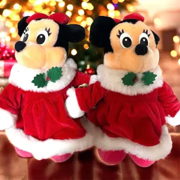 미니 마우스 크리스마스 봉제 인형 2체 세트